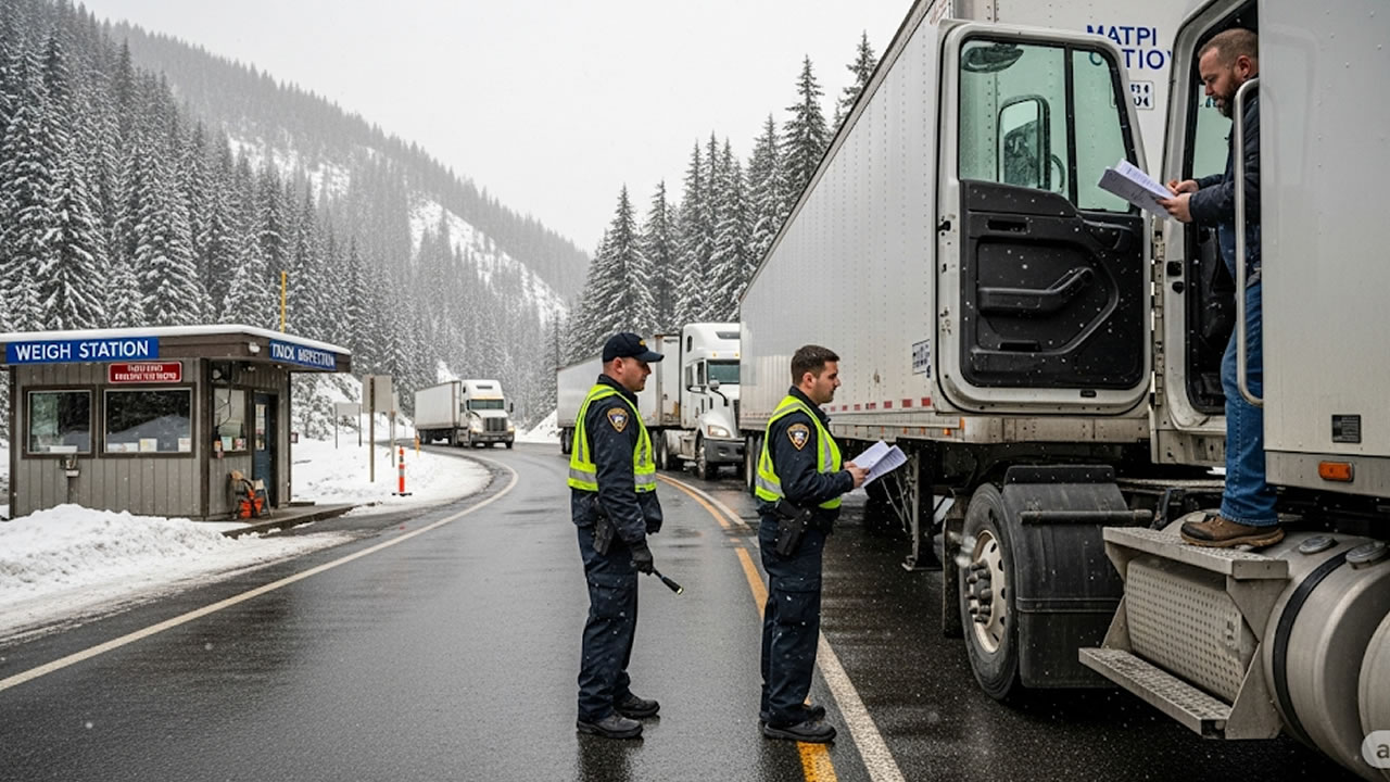 Truck-Inspection-in-Snoqualmie-Pass-I-90-Washington